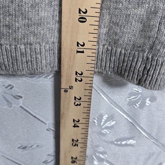 Banana Republic Merino Cashmere Blend Grey Bow Bell Sleeve Sweater Woman Small - Picture 7 of 9